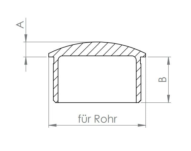 Edelstahl Rohrabschlussstopfen gewölbt, hohl/gegossen, zum Einkleben, V2A
