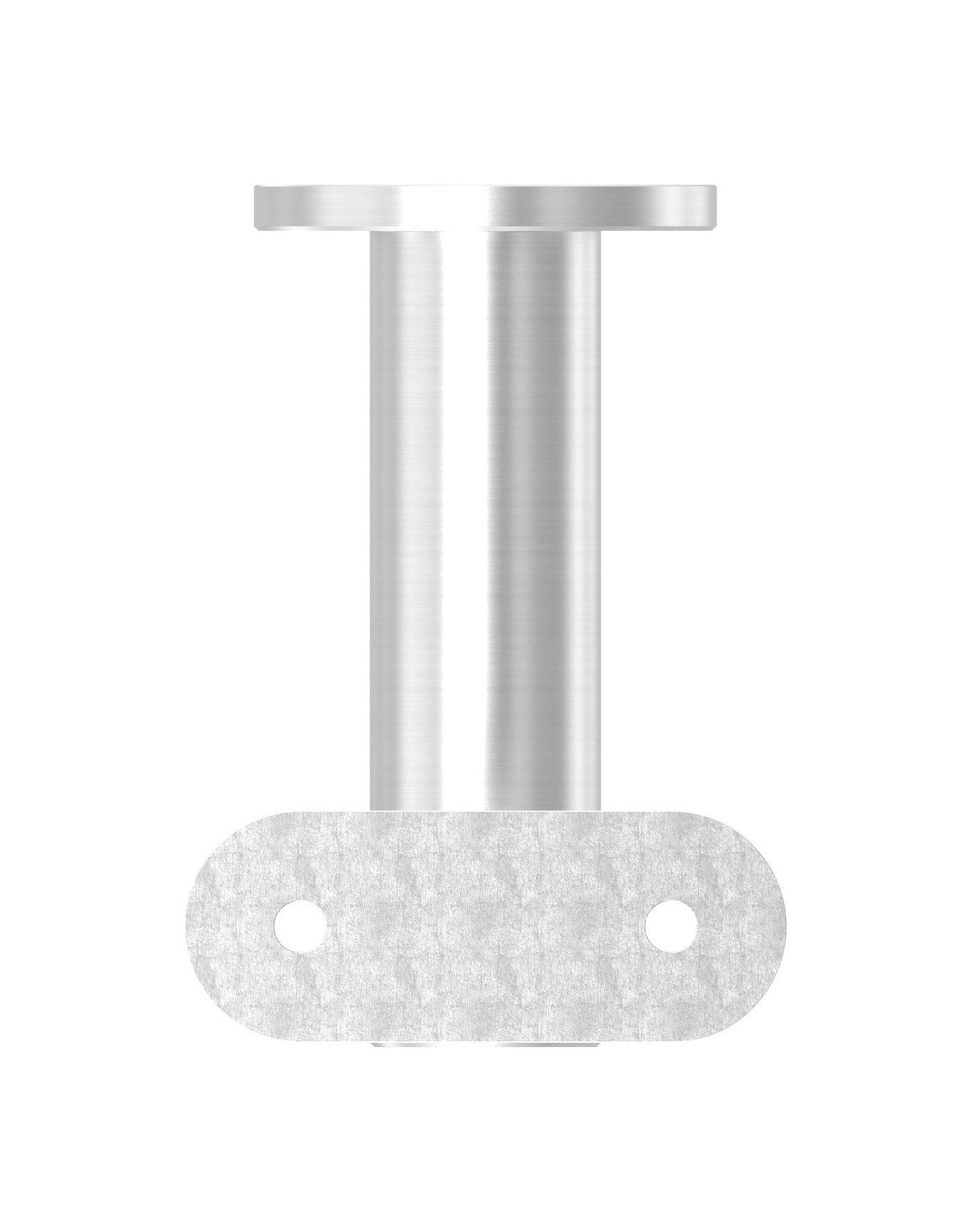 höhenverstellbarer Handlaufhalter mit Innengewinde, Gelenk und Haltenplatte, V2A