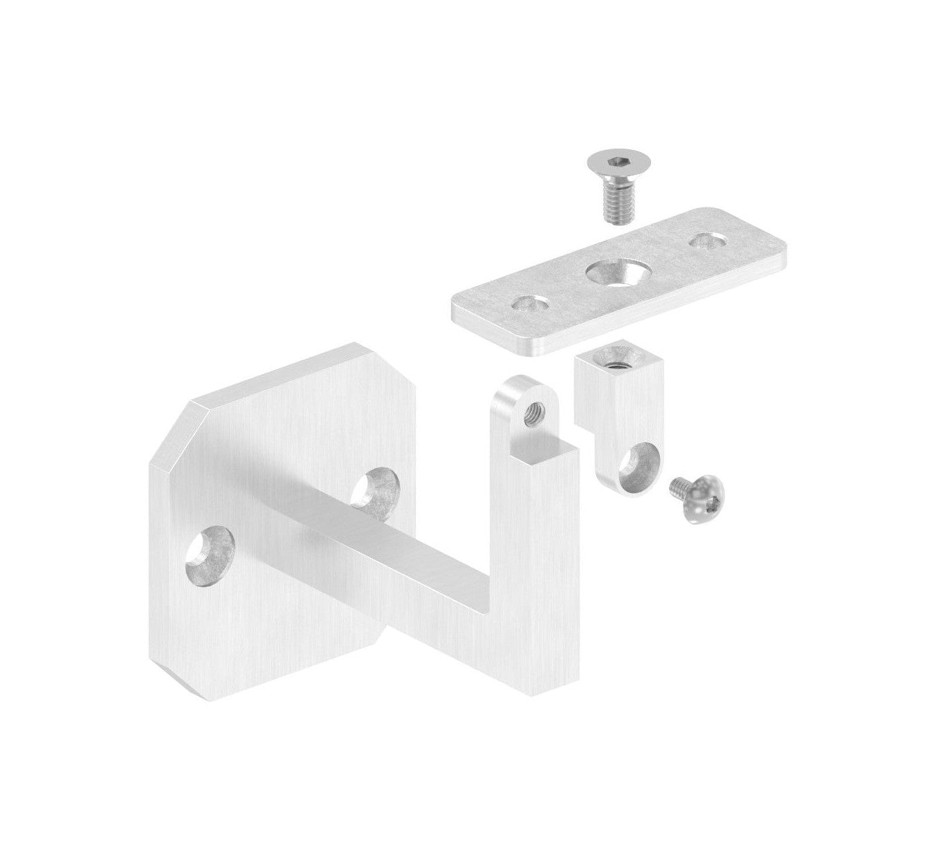 Handlaufhalter mit Gelenk und Anschlussplatte, zum Anschrauben des Handlaufs, V2A / V4A