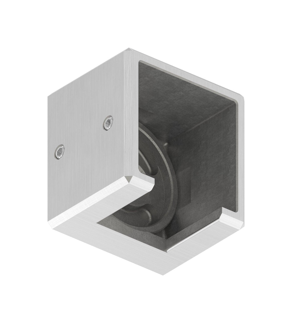 Wandhalter für Quadrat-Nutrohr 40 x 40 x 1,5 mm, rechts oder links, V4A