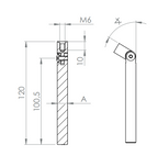 Gelenkstift Edelstahl, 1 x Innengewinde, 1 x flach zum Anschweißen, V2A