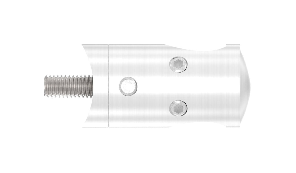 Querstabhalter Ø 22 mm, für 90° Außenecke, mit Durchgangsbohrung, V2A / V4A