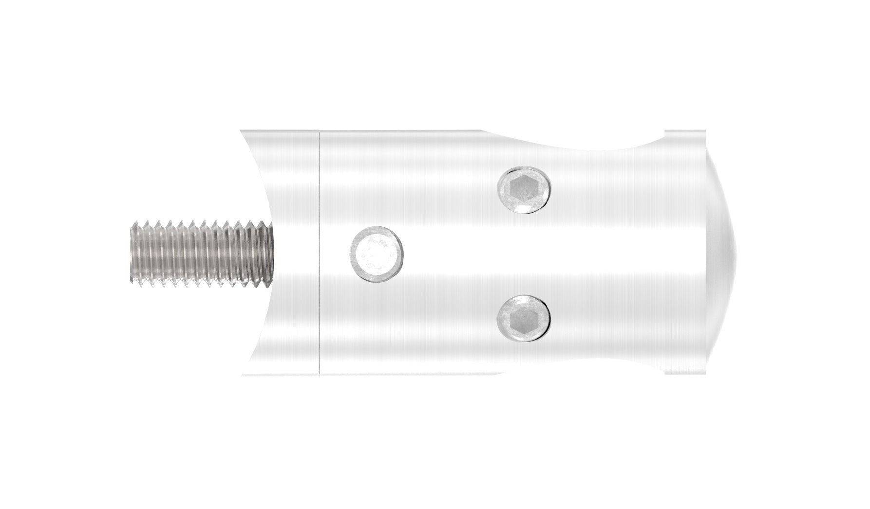 Querstabhalter Ø 22 mm, für 90° Außenecke, mit Durchgangsbohrung, V2A / V4A