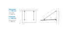 Montageempfehlung: Glasscheibe L 1300 mm, Zugstange L 1090 mm
