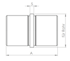 Edelstahl Rundrohr-Verbinder, mit Steg, zum Stecken und Kleben ins Rohr, V2A / V4A