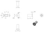 Zeichnung Senkkopf-Hülsenmutter M4 x 7 mm