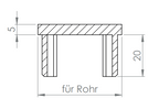 Edelstahl Rohrabschlussstopfen rechteckig, hohl / gegossen, zum Einkleben, V2A / V4A