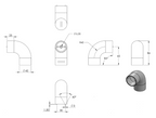 Endbogen 90° für Holzhandlauf Ø 42 mm, V2A
