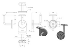 Zeichnung Handlaufhalter Ronde mit 3 Bohrungen Ø 7 mm