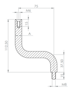 Bügel Edelstahl, 2 x 90° gebogen,1 x Außengewinde, 1 x Innengewinde, V2A