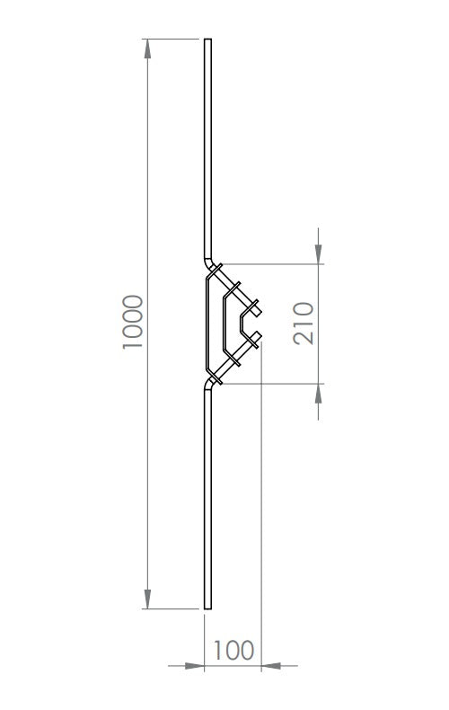 Designstab, Länge 1000 mm, V2A