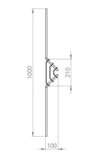 Designstab, Länge 1000 mm, V2A