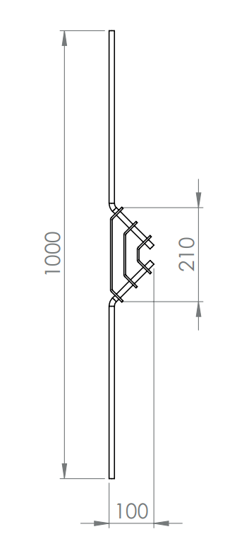Designstab, Länge 1000 mm, V2A