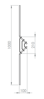 Designstab, Länge 1000 mm, V2A