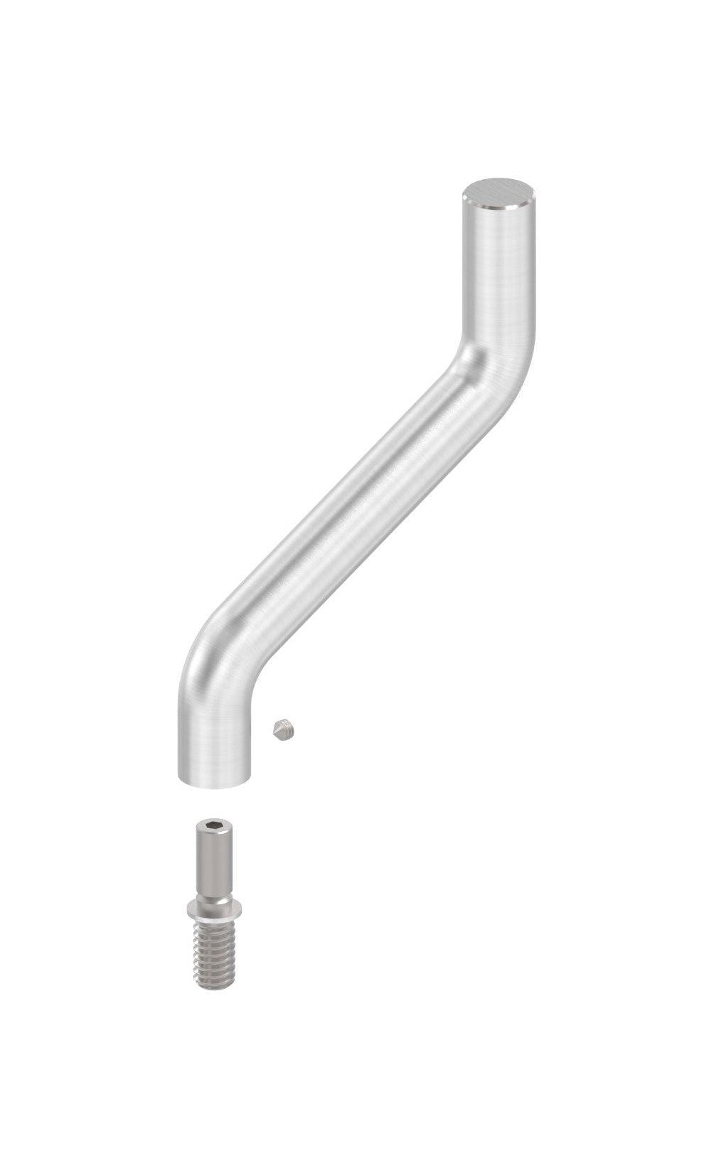 Bügel Edelstahl 2 x 30° gebogen, 360° drehbar,1 x Außengewinde, 1 x flach zum Anschweißen, V2A