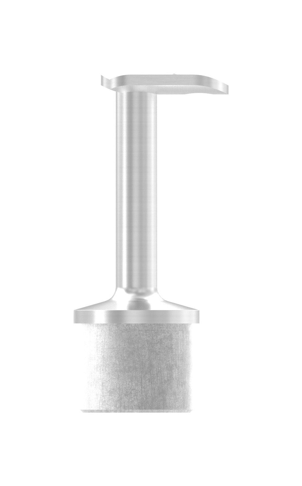 Handlaufstütze Edelstahl aus einem Stück mit Handlaufanschlussplatte 90°, V2A/V4A