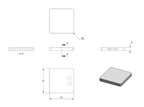 Zeichnung Flachkappe Stärke 4 mm für Rohr 30 x 30 mm