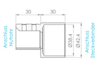 Nutrohr-Adapter auf Steckverbinder für Rohr Ø 42,4 mm, V4A