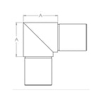 Eckbogen horizontal / Verlaufsecke 90° für Rund-Nutrohr, V2A / V4A