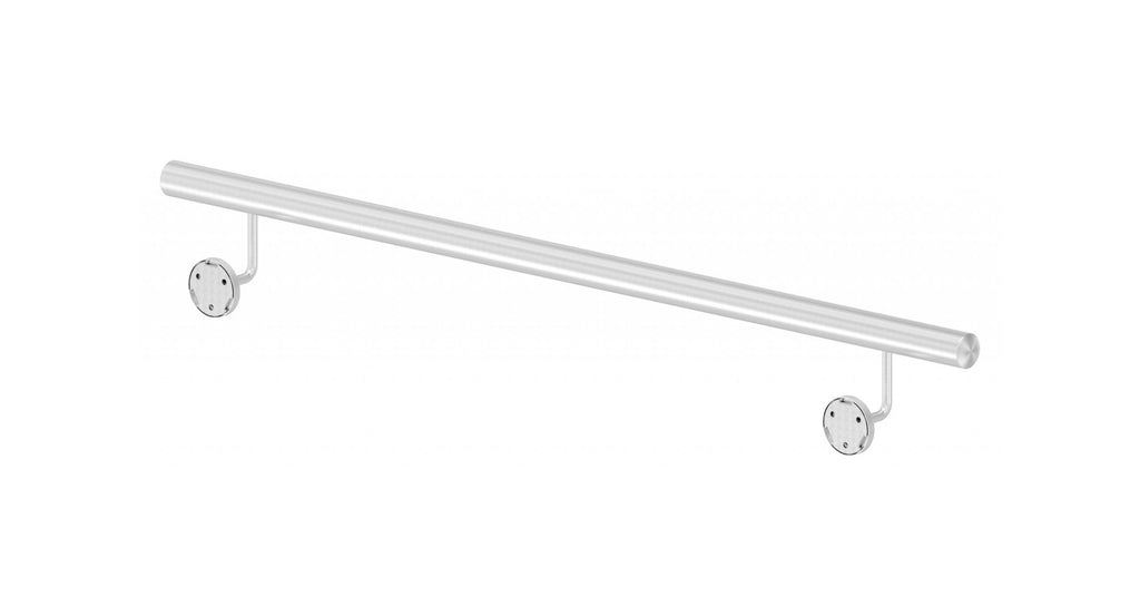 Handlauf montagefertig, Länge 1200 mm, mit 2 Handlaufhaltern und Endkappen, V2A