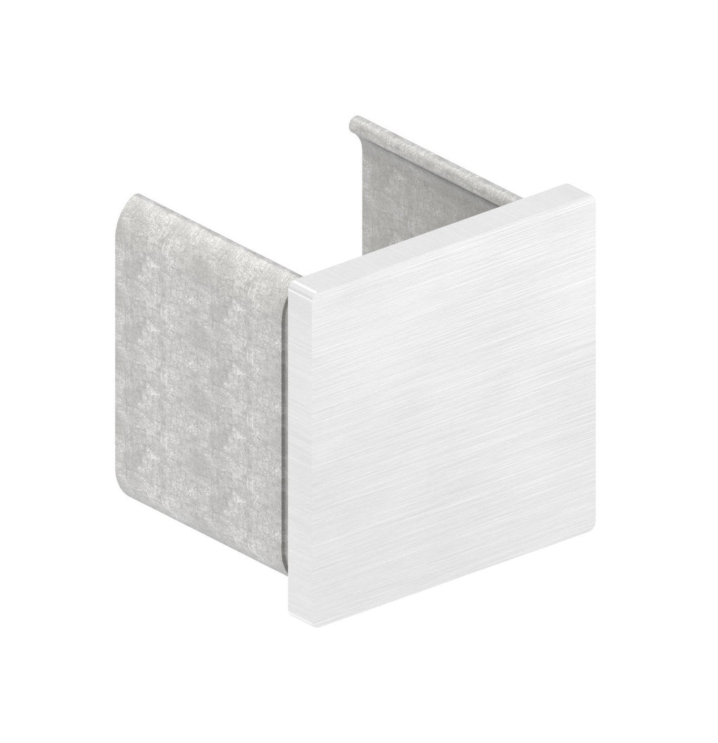 Endkappe flach für Quadrat-Nutrohr, V2A / V4A
