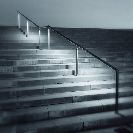 Edelstahl Handlauf mit Aussparungen für LED-Lichtmodule, V2A