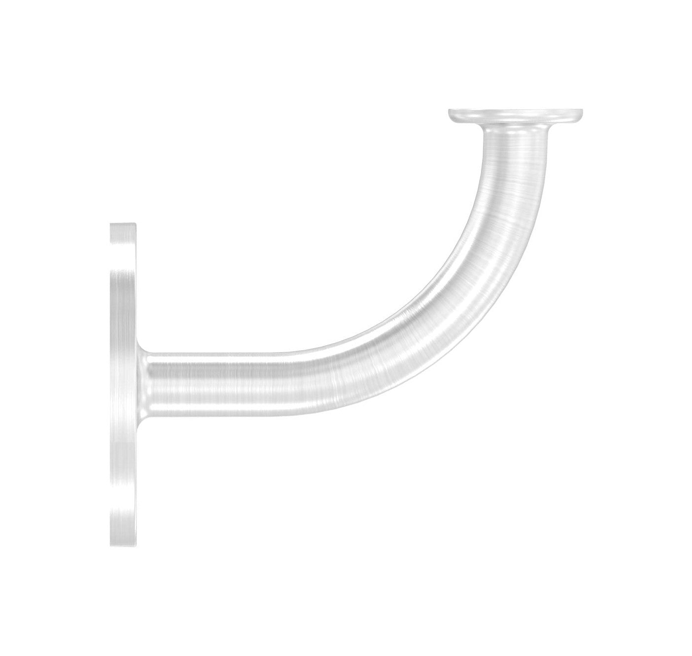 verschweißter Handlaufhalter mit Anschlussplatte, zum Anschrauben des Handlaufs, V2A / V4A