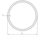 Edelstahl Rundrohr für Steckverbindungen, Ø 42,4 mm, Länge 6000 mm, V2A