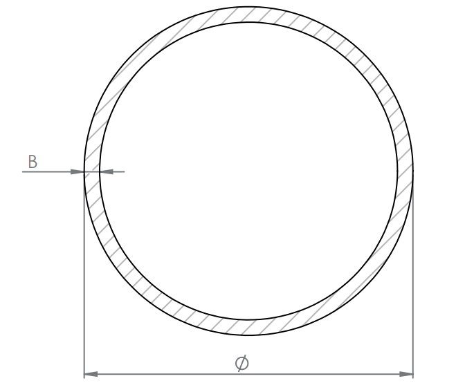 Edelstahl Rundrohr für Steckverbindungen, Ø 42,4 mm, Länge 6000 mm, V2A
