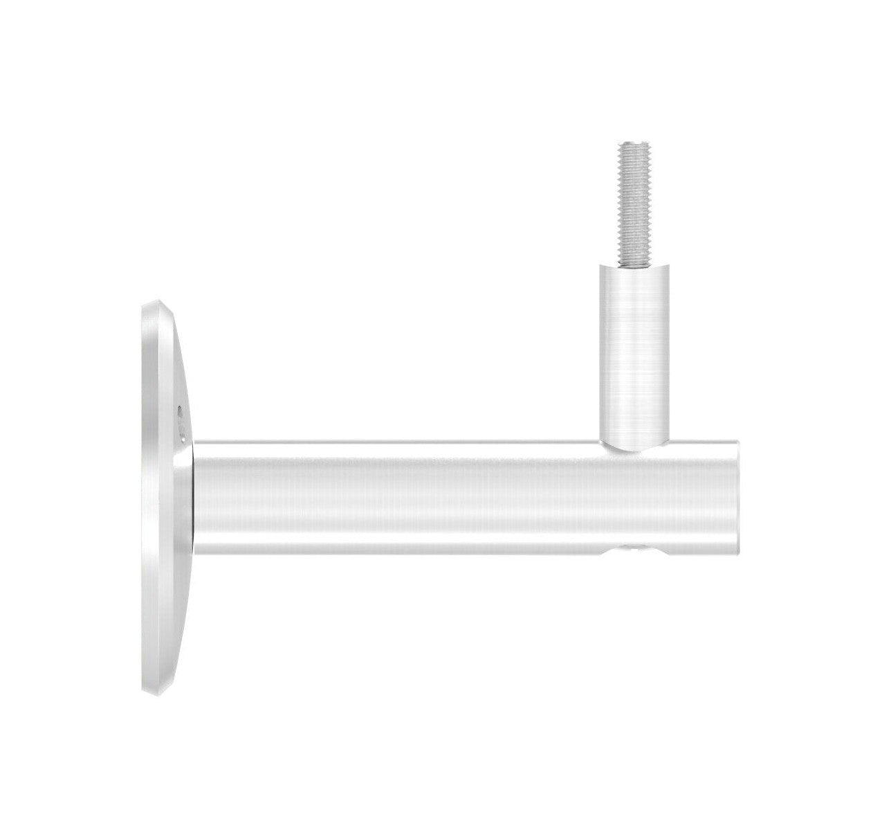 verschraubter Handlaufhalter mit Durchgangsbohrung und Linsenkopfschraube, V2A