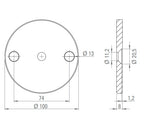 Ankerplatte 100 x 8 mm, mit 3 Bohrungen, zu Vordachsystem Edelstahl