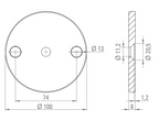 Ankerplatte 100 x 8 mm, mit 3 Bohrungen, zu Vordachsystem Edelstahl