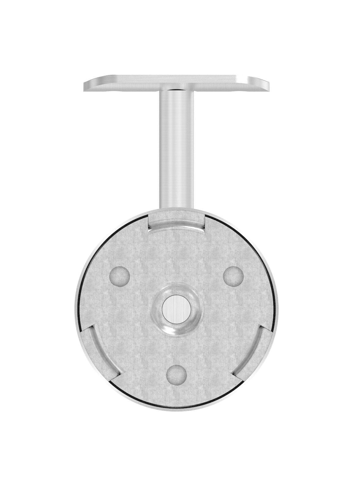 Handlaufhalter mit Cliprosette und Anschlussplatte, zum Anschrauben des Handlaufs, V2A / V4A