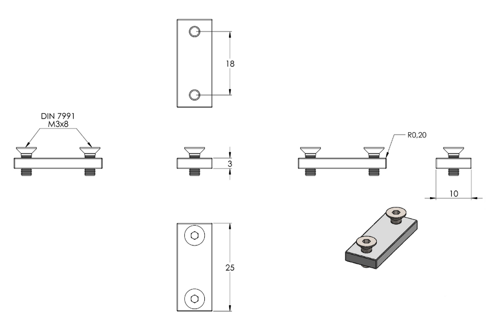 Ersatz-Nutstein zum Befestigen von LED-Modulen, V2A
