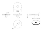 Zeichnung Rohrabschlussplatte mit Gewinde M8 für Rohr Ø 42,4 mm