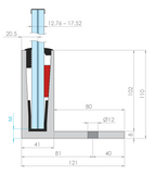 Alu-Profil eleganza LIGHT, Holmlast 0.5 - 1.0 kN, zur aufgesetzten Montage