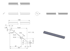 Zeichnung Design-Abdeckung für Profil Länge 1405 mm