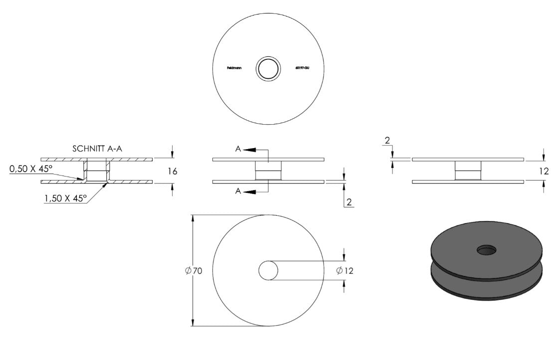 Gummis für Glaspunkthalter Ø 72mm, 1 Paar