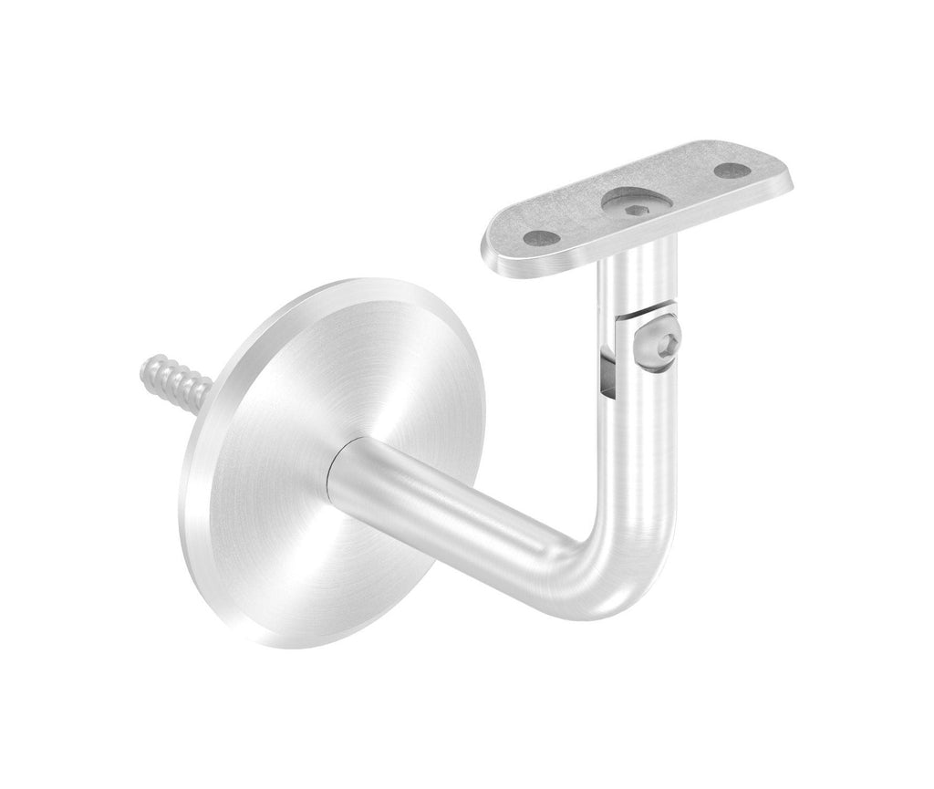 Handlaufhalter mit Gelenk, Stockschraube und Anschlussplatte, zum Anschrauben des Handlaufs, V2A