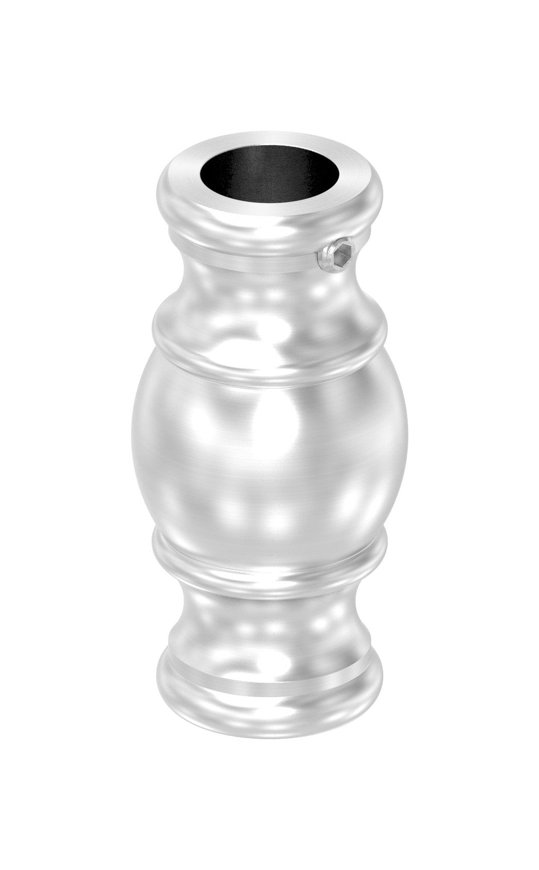 Edelstahl Zierhülse mit Durchgangsbohrung, Höhe 52 mm, V2A