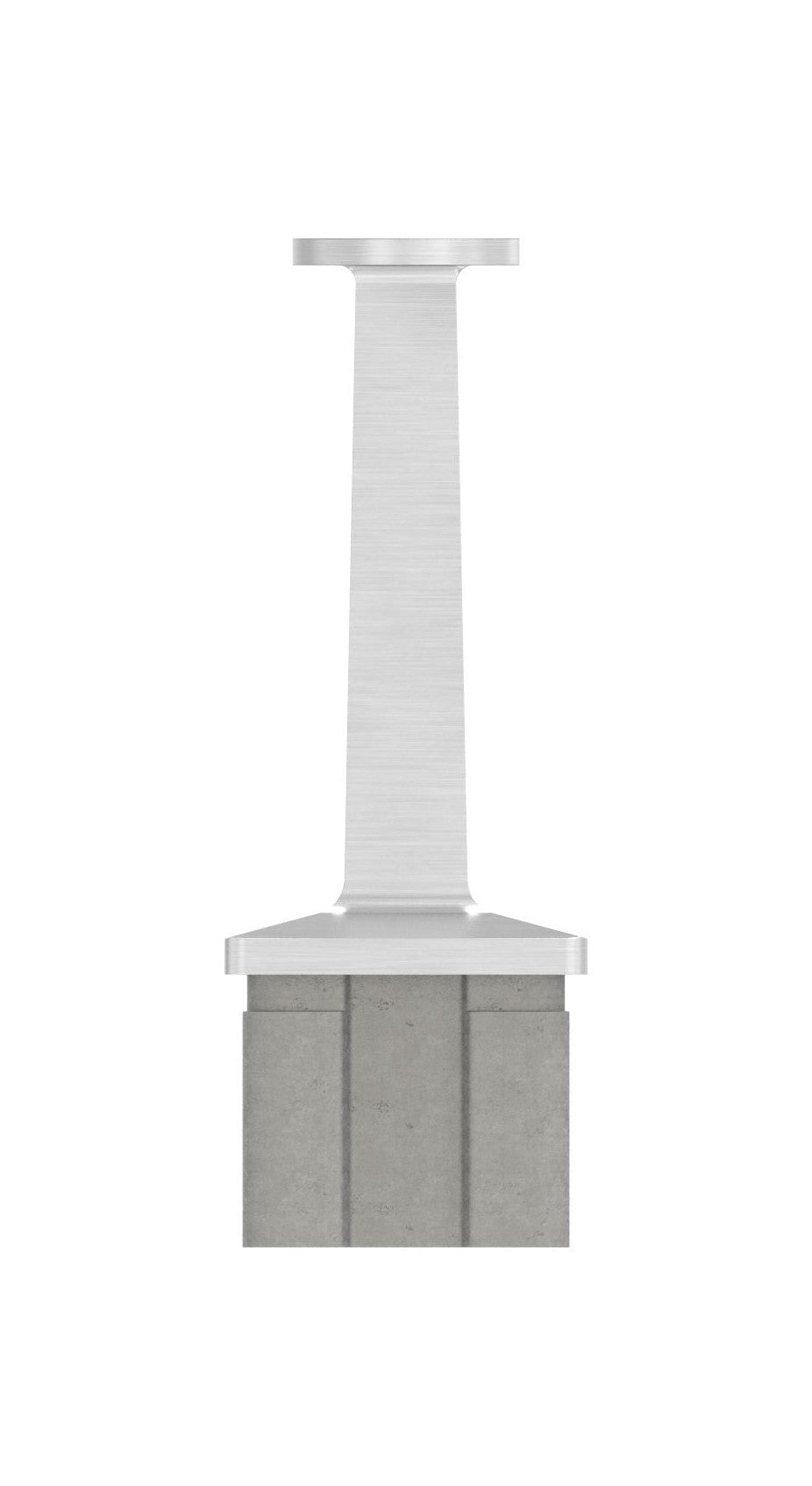Handlaufstütze aus einem Stück, für Quadratrohr, mit Handlaufanschlussplatte, V2A