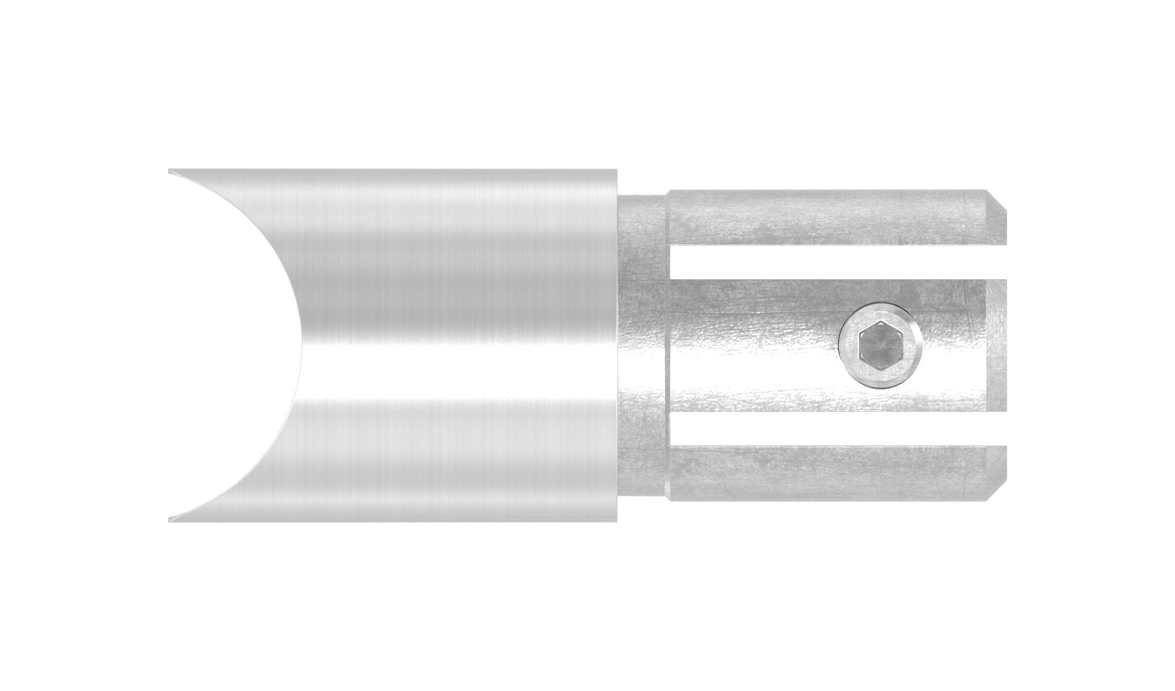 Edelstahl Rohr-Anschlussstück 90°, zum Einstecken ins Rohr, mit Klemmschraube, V2A