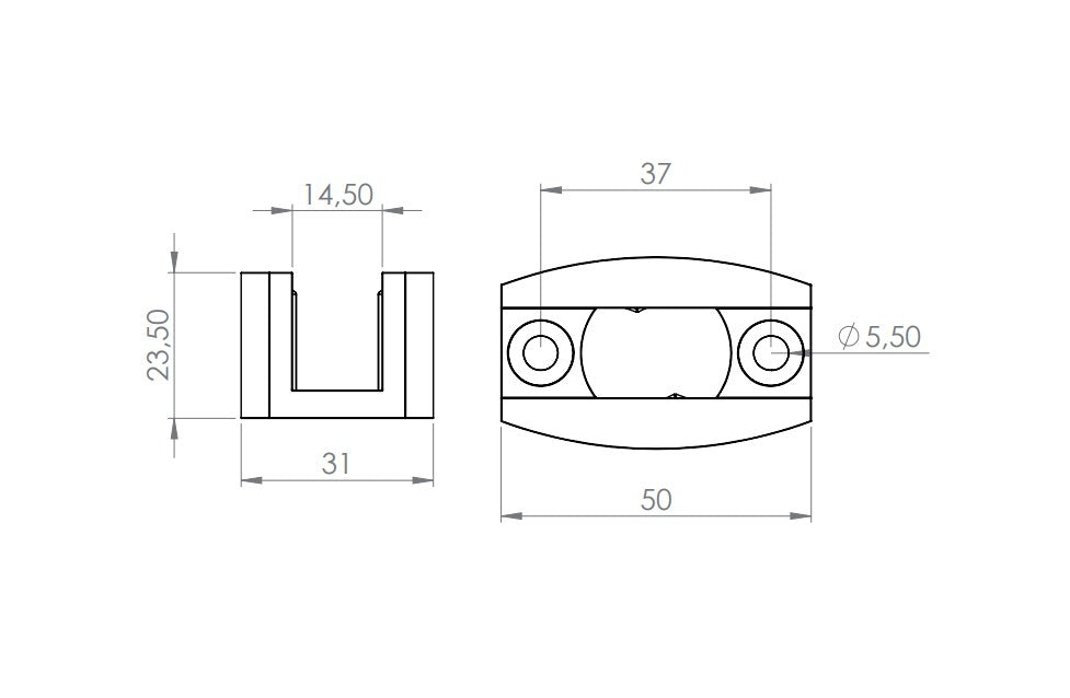 Bodenführung für Glasschiebetür, einstellbar, V2A