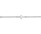 Zierstab 12x12mm, gehämmert, H: 900mm, 1x Ornament mittig (Art. 9054-S)