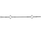 Zierstab 12x12mm, gehämmert, H: 900mm, 2x Ornament außermittig