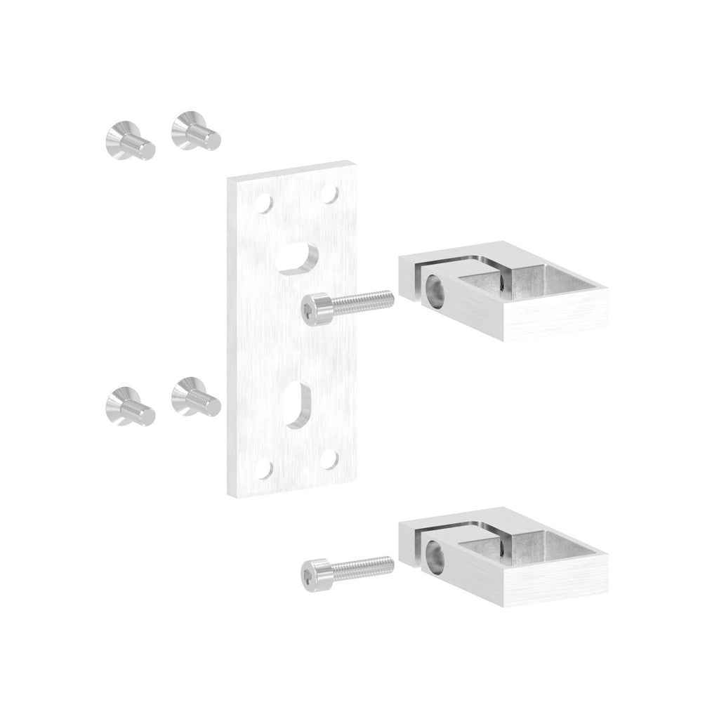 Edelstahl Wandbefestigung für Geländerpfosten zum Spannen, Platte 130 x 55 x 8 mm, V2A / V4A