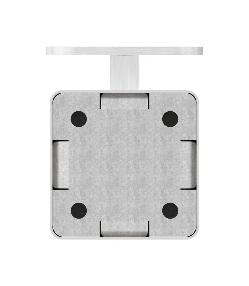 Handlaufhalter mit Cliprosette und Anschlussplatte, zum Anschrauben des Handlaufs, V2A