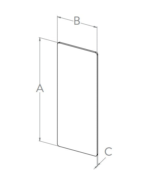 Endkappe zum Aufkleben für Alu-Profil eleganza LIGHT, Holmlast 0.5 -1.0kN, aufgesetzte Montage