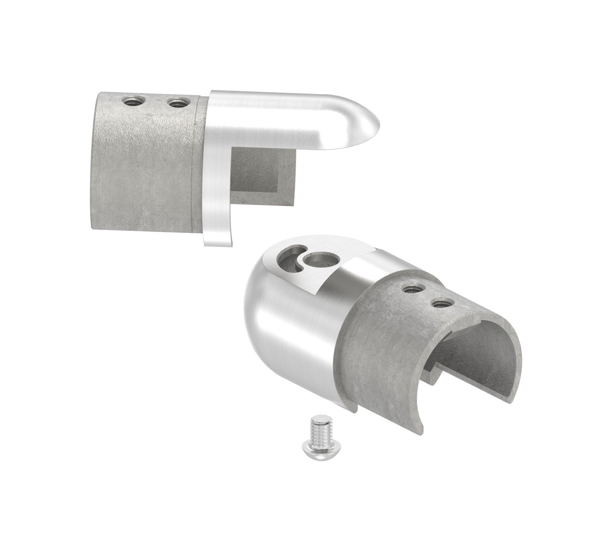 flexibler Verbinder für Rund-Nutrohr, seitwärts 90-180°, V4A