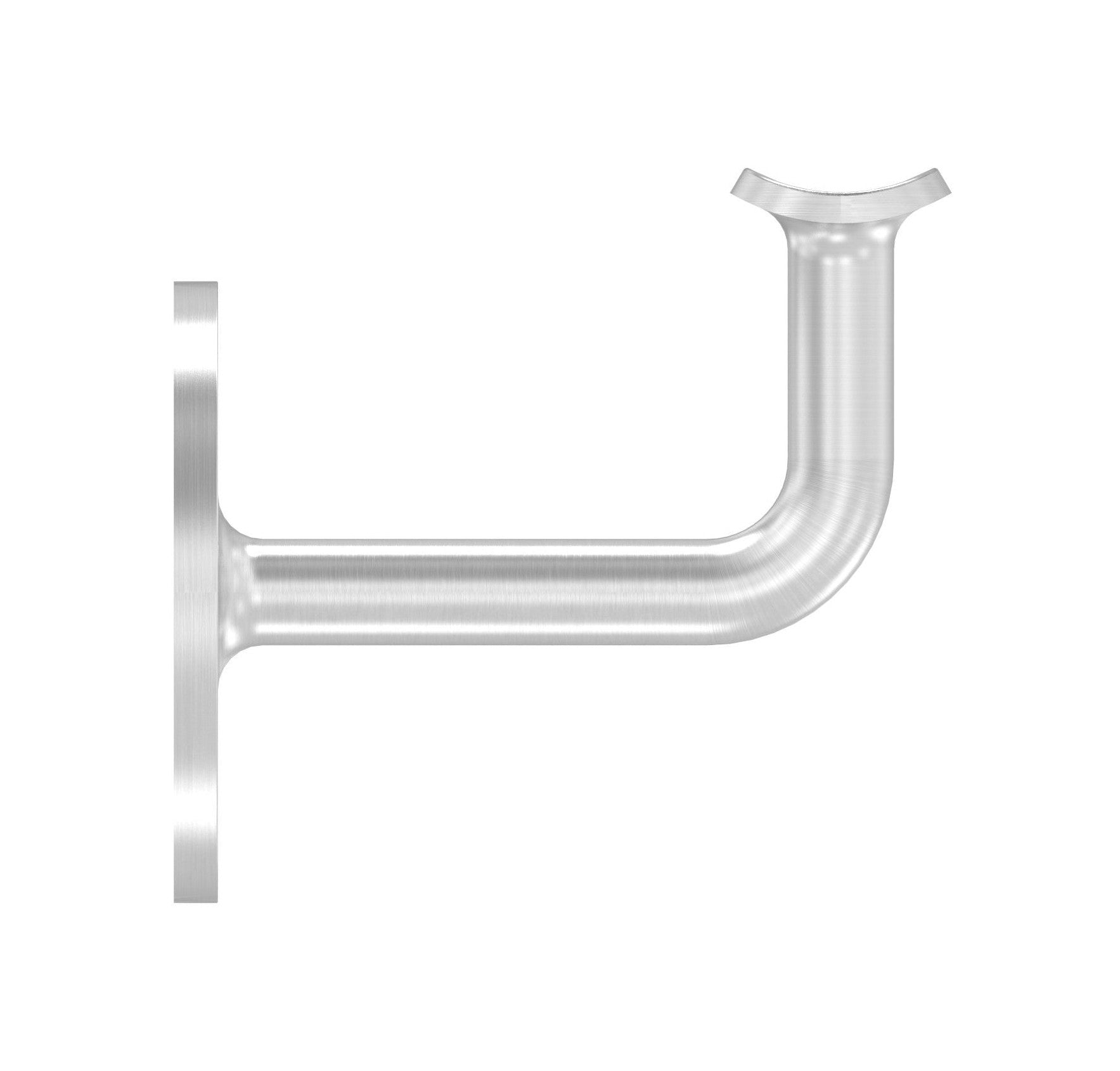 verschweißter Handlaufhalter mit Anschlussplatte, zum Anschrauben / Vernieten des Handlaufs, V2A